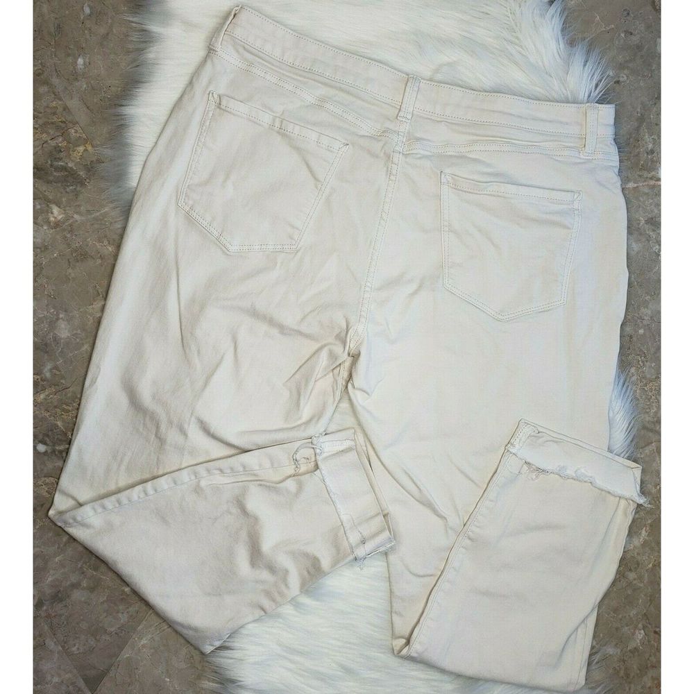 A.N.A. White/Cream Stretch Skinny Ankle Jeans 16 - Picture 2 of 8